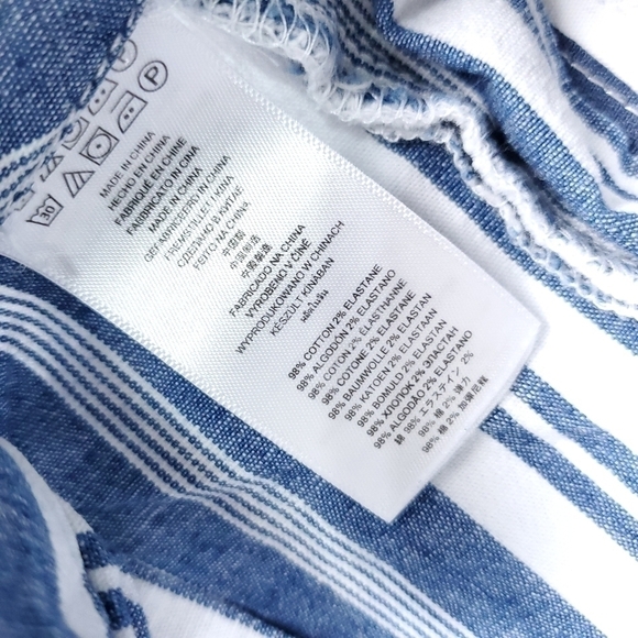 Michael Kors Blue White Stripe Wide Leg Pants 0 - Picture 9 of 12